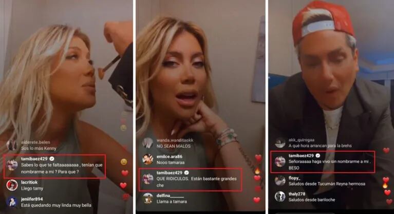 Discusión de Tamara Báez y Wanda Nara en Instagram