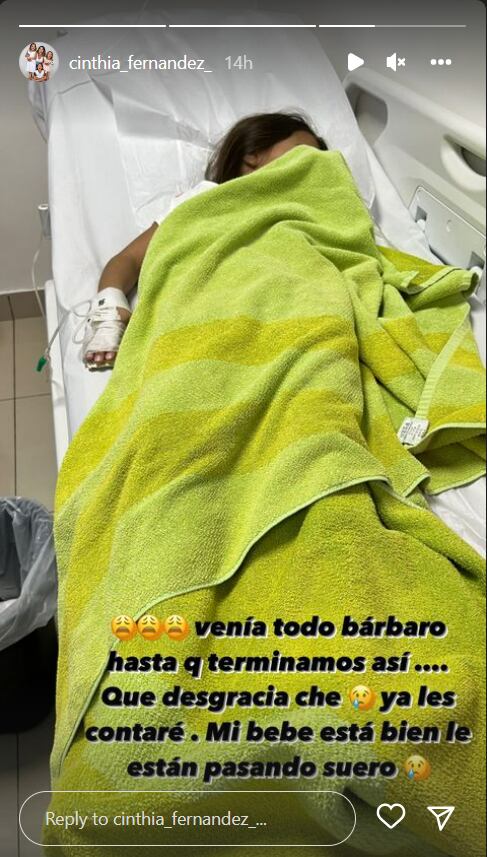 La hija menor de Cinthia Fernández debió ser internada de urgencia