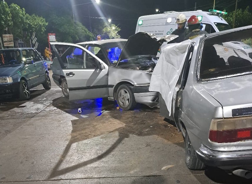 Choque frontal en Coquimbito dejó un muerto. Gentileza Ministerio de Seguridad.