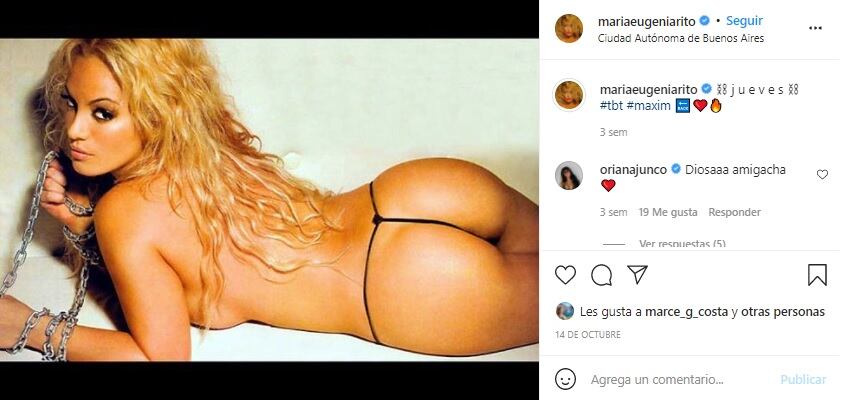 María Eugenia Ritó y una foto retro y súper sensual para desearle buen día a sus seguidores de Instagram