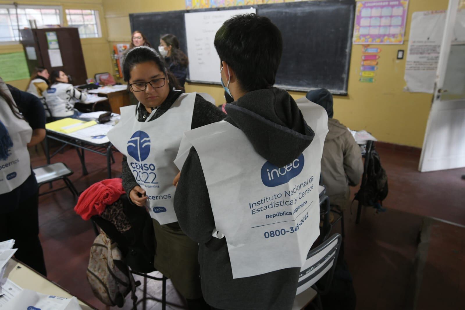 Censo 2022: operativo en la escuela Rafael Obligado (Guaymallén) - Ignacio Blanco / Los Andes