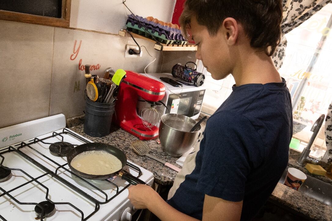 Pablo Farina tiene 14 años y desde muy pequeño trabaja en un emprendimiento propio. | Foto: Ignacio Blanco / Los Andes