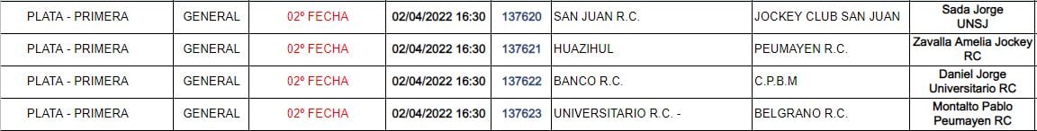 Copa de Plata- fecha 2