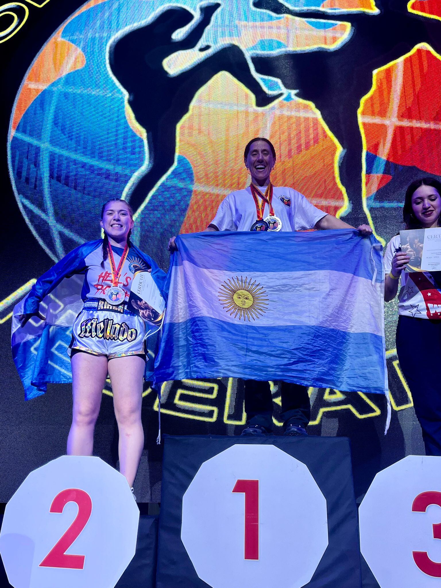 Victoria Fabrizi la mendocina fue campeona de kickboxing en el mundial en España. Foto: Gentileza.