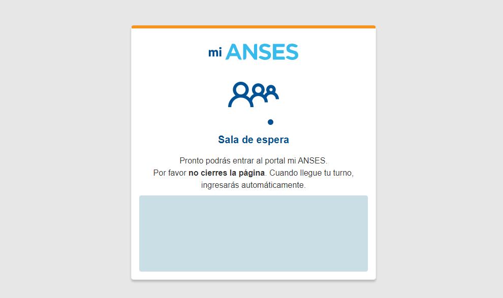 Sala de espera para ingresar a Anses