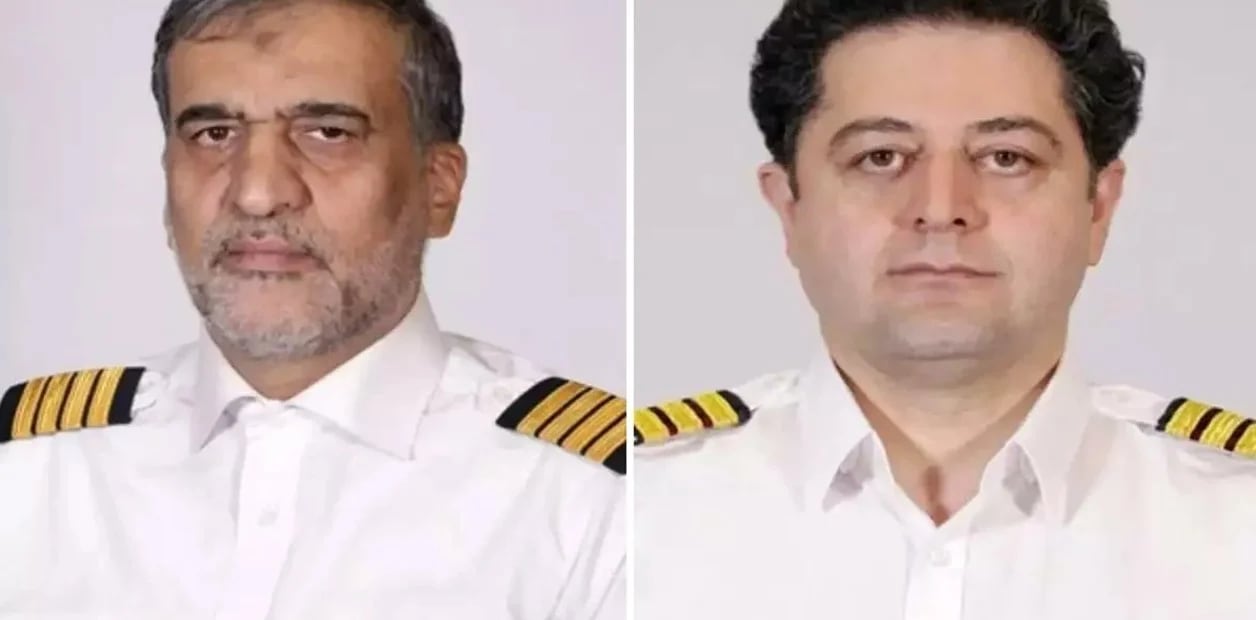 Gholamreza Ghasemi, piloto del Boeing 747 de la empresa Emtrasur, y Mahdi Museli, su copiloto. (Clarín)