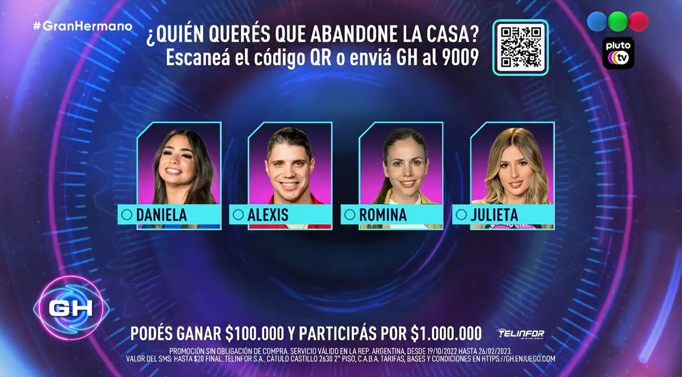 Los cuatro nominados de Gran Hermano.