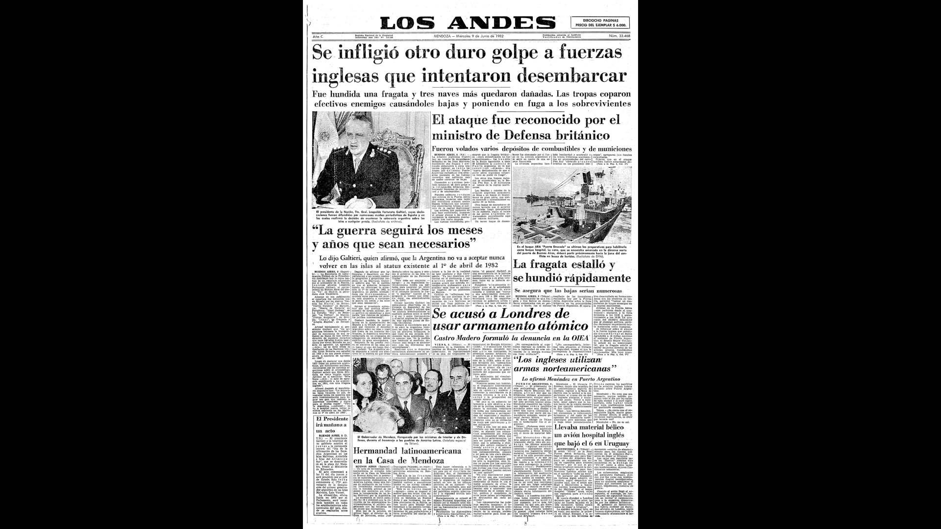 Un recorrido día a día por las portadas del medio más importante de Mendoza, para conocer el pulso diario de la guerra que enluteció a todo el país.