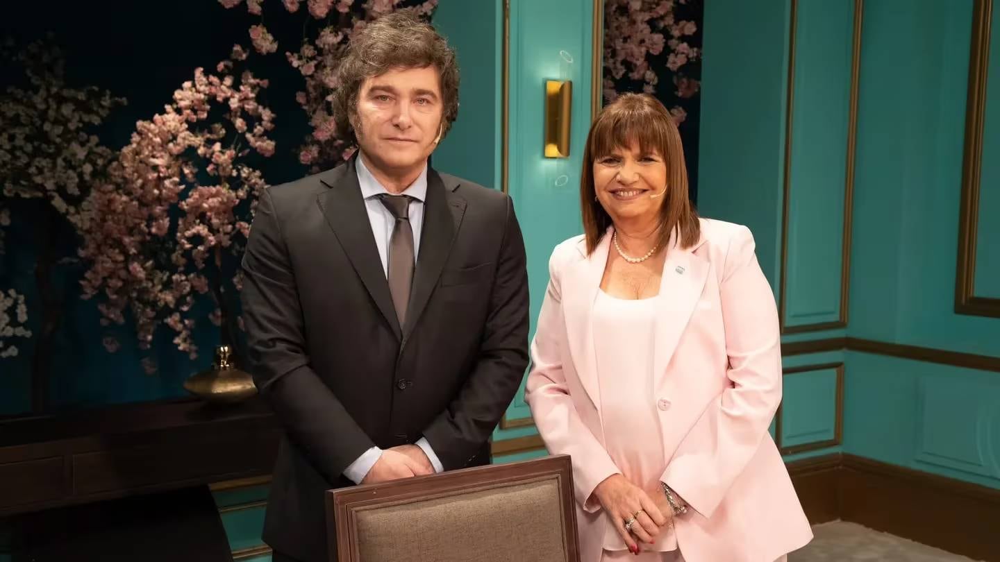 Bullrich junto a Milei en lo de Mirtha Legrand.