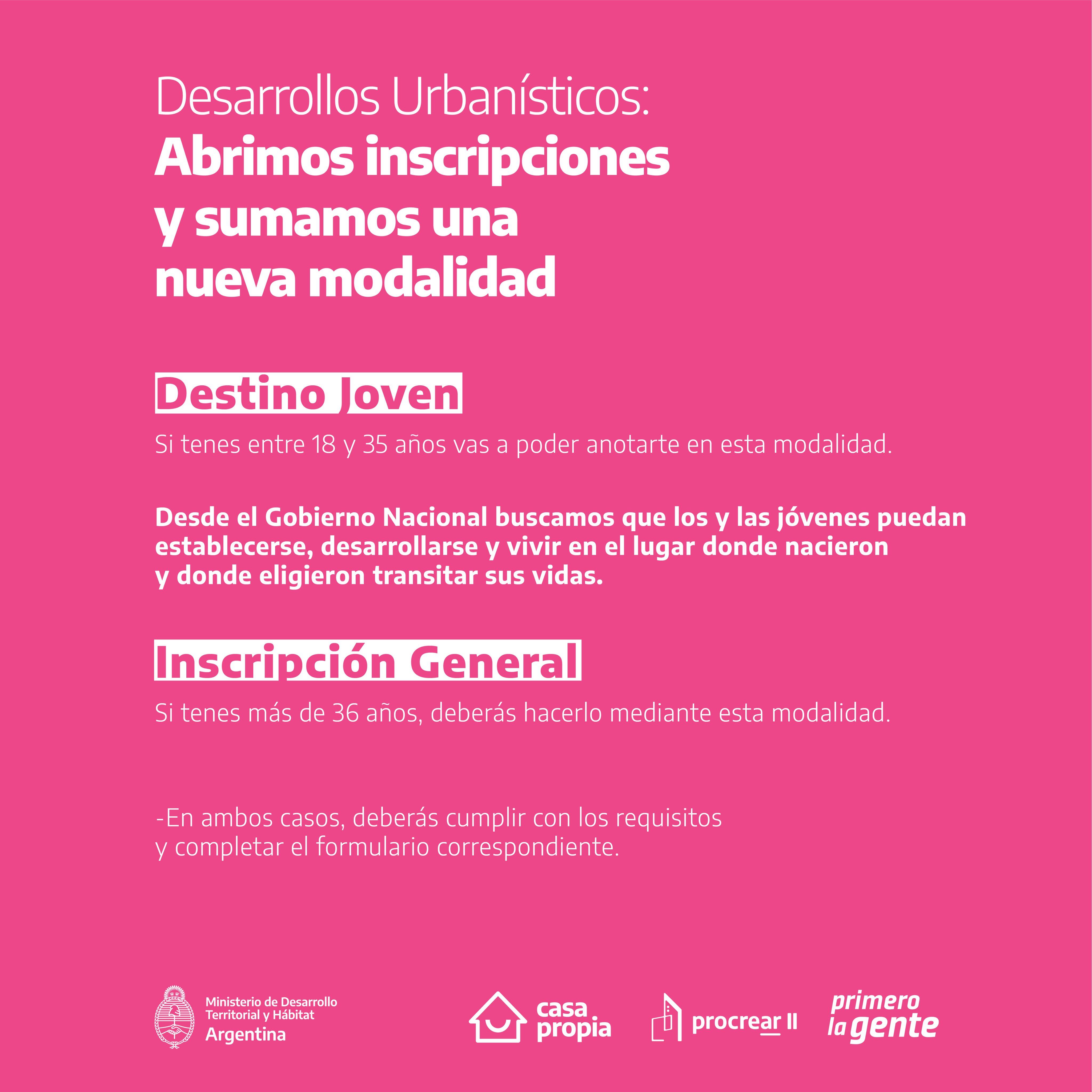 El Ministerio incorporó una nueva modalidad destinada a jóvenes de 18 a 35 años que quieran acceder a una vivienda propia. Foto: Procrear / Redes