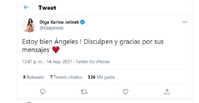 Los tweets de Karina Jelinek.