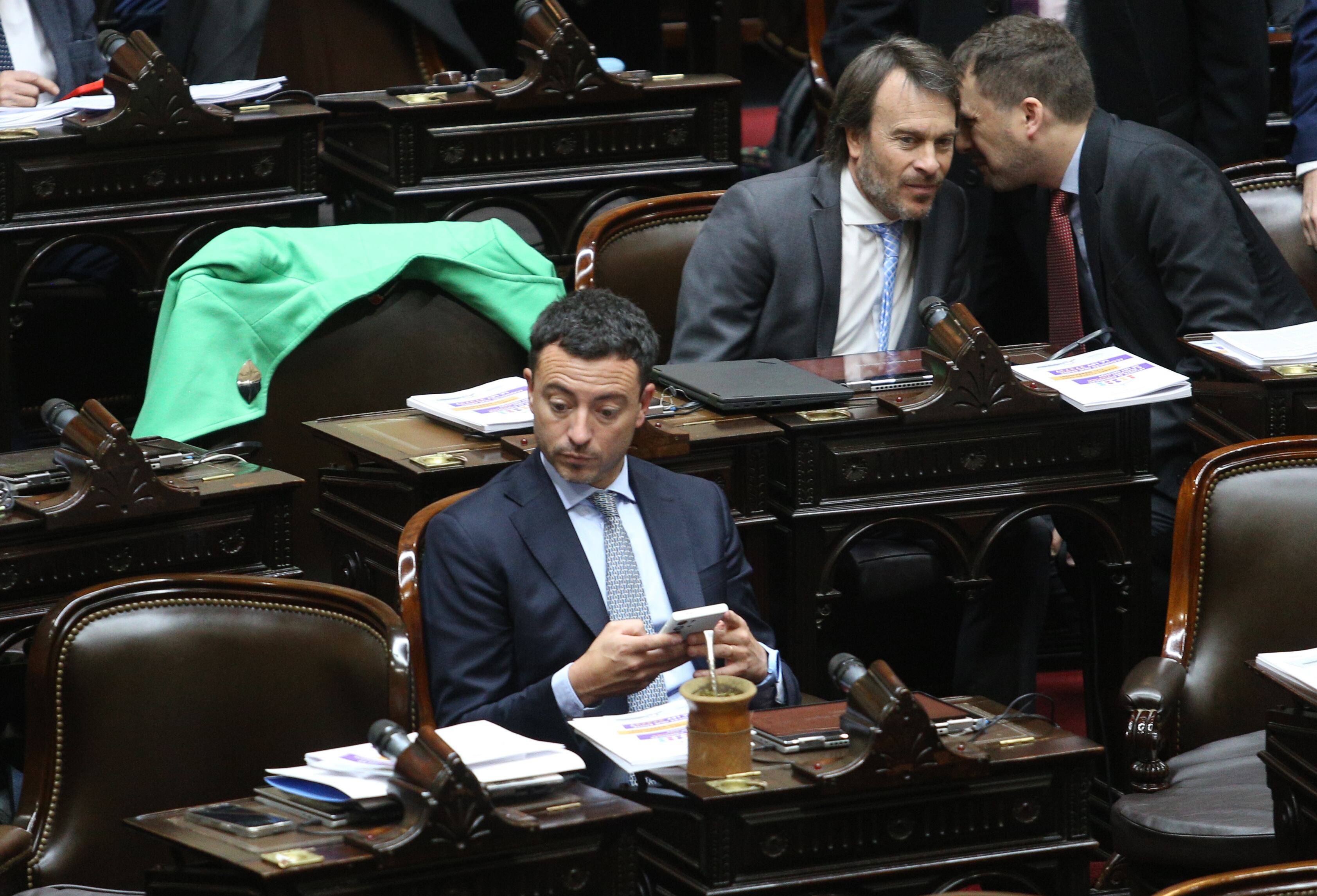 La sesión especial para convalidar el proyecto de Ley Bases y el Paquete Fiscal, que incluye la reposición del Impuesto a las Ganancias comenzó hoy en la Cámara de Diputados. Foto NA: DANIEL VIDES