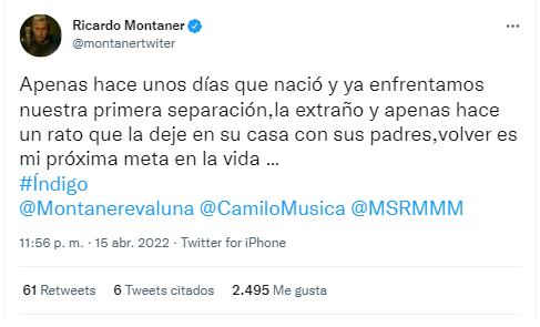 Ricardo Montaner en Twitter.