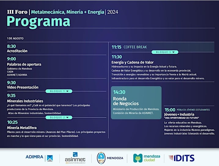 Programa del Tercer Foro de Metalmecánica, Minería y Energía