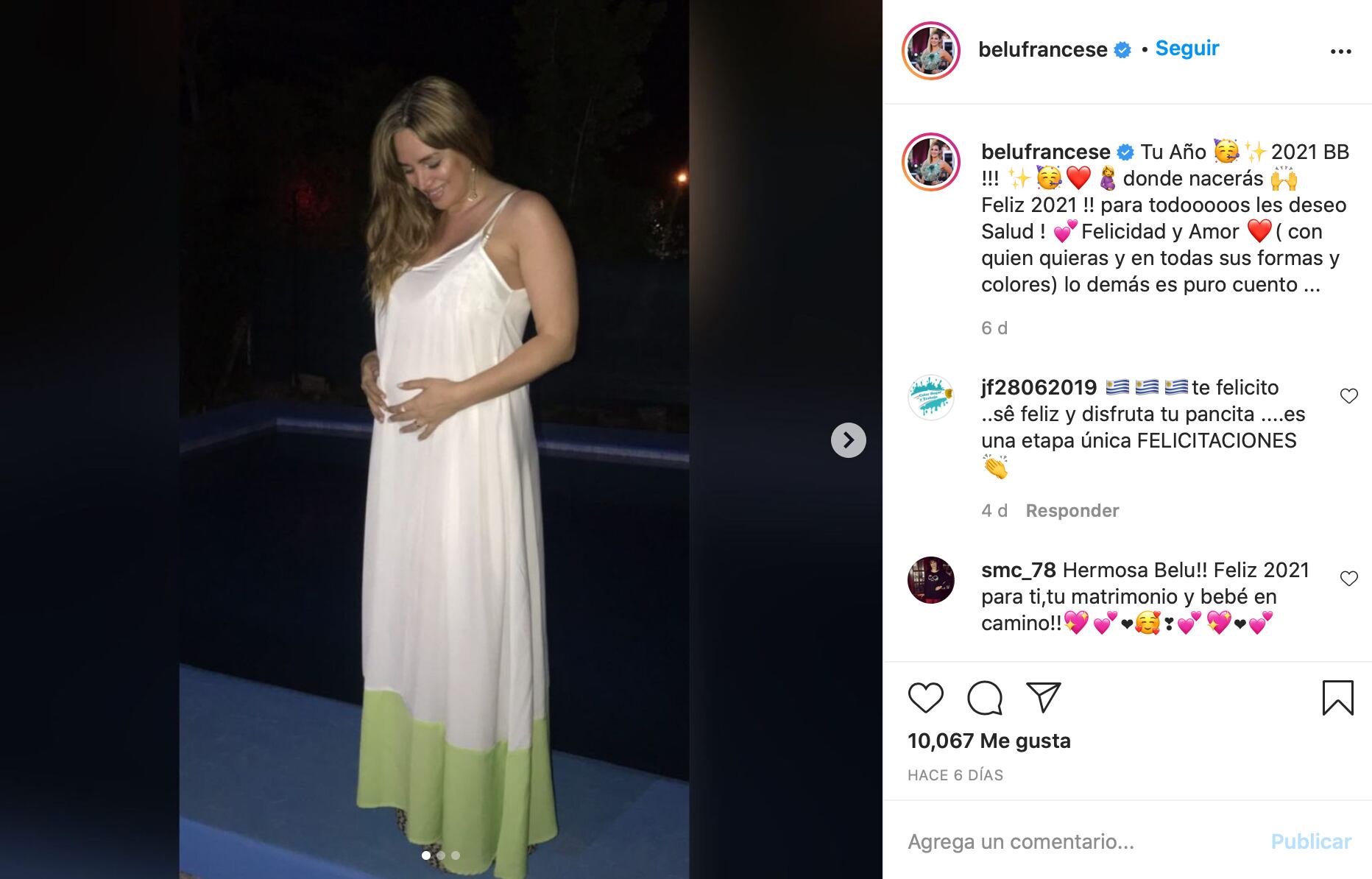 El 2021 dedicado a su bebe.