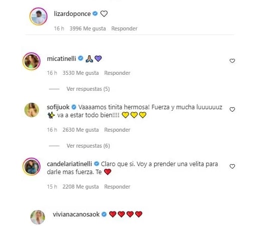 Famosos enviaron mensajes a Tini