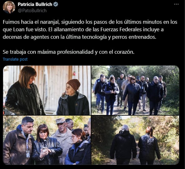 Este domingo, Patricia Bullrich visitó la ciudad de 9 de julio pero no brindó detalles contundentes. Gentileza: Captura X @PatoBullrich.