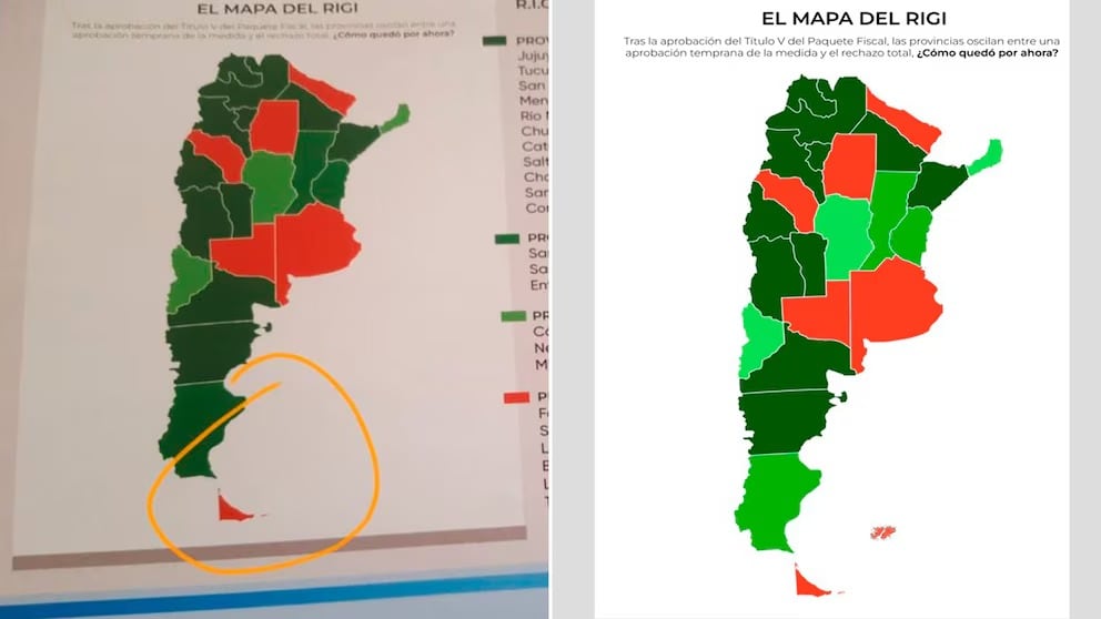 Los dos mapas que se proyectaron durante el seminario.