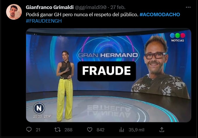 En las redes arremeten contra Nacho y lo acusan de acomodo con la producción