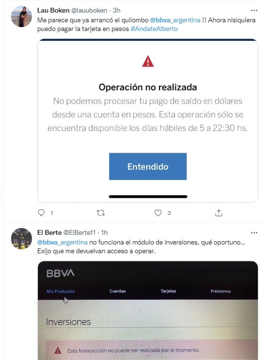 Reportan caídas en los homebanking este lunes 4 de julio