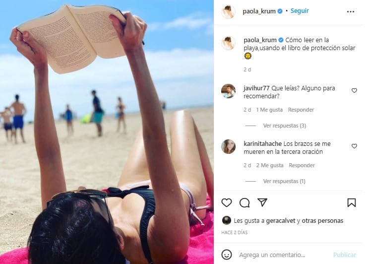 Paola Krum está de vacaciones en la playa con su pareja y está más sexy que nunca.