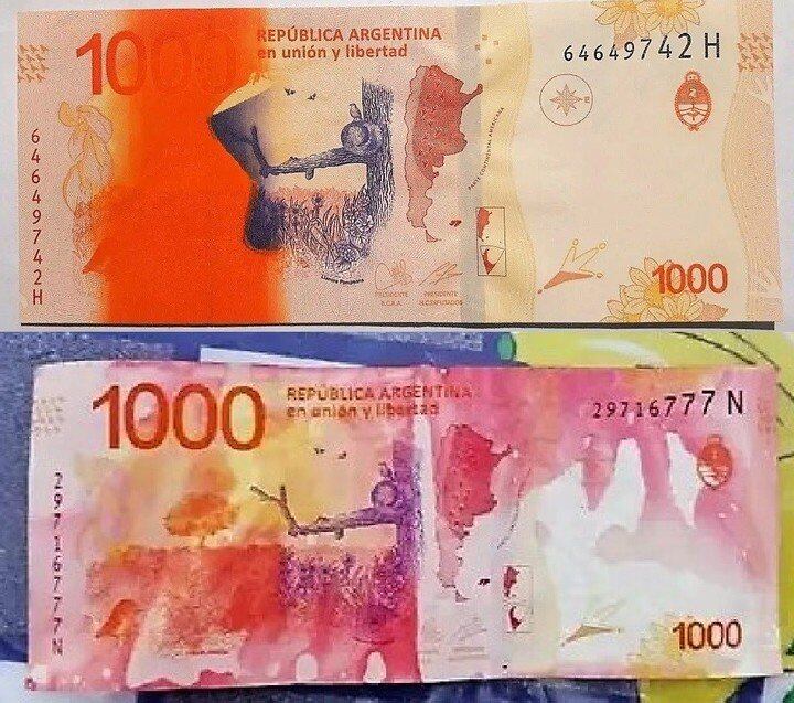 Billetes de $1000 con fallas