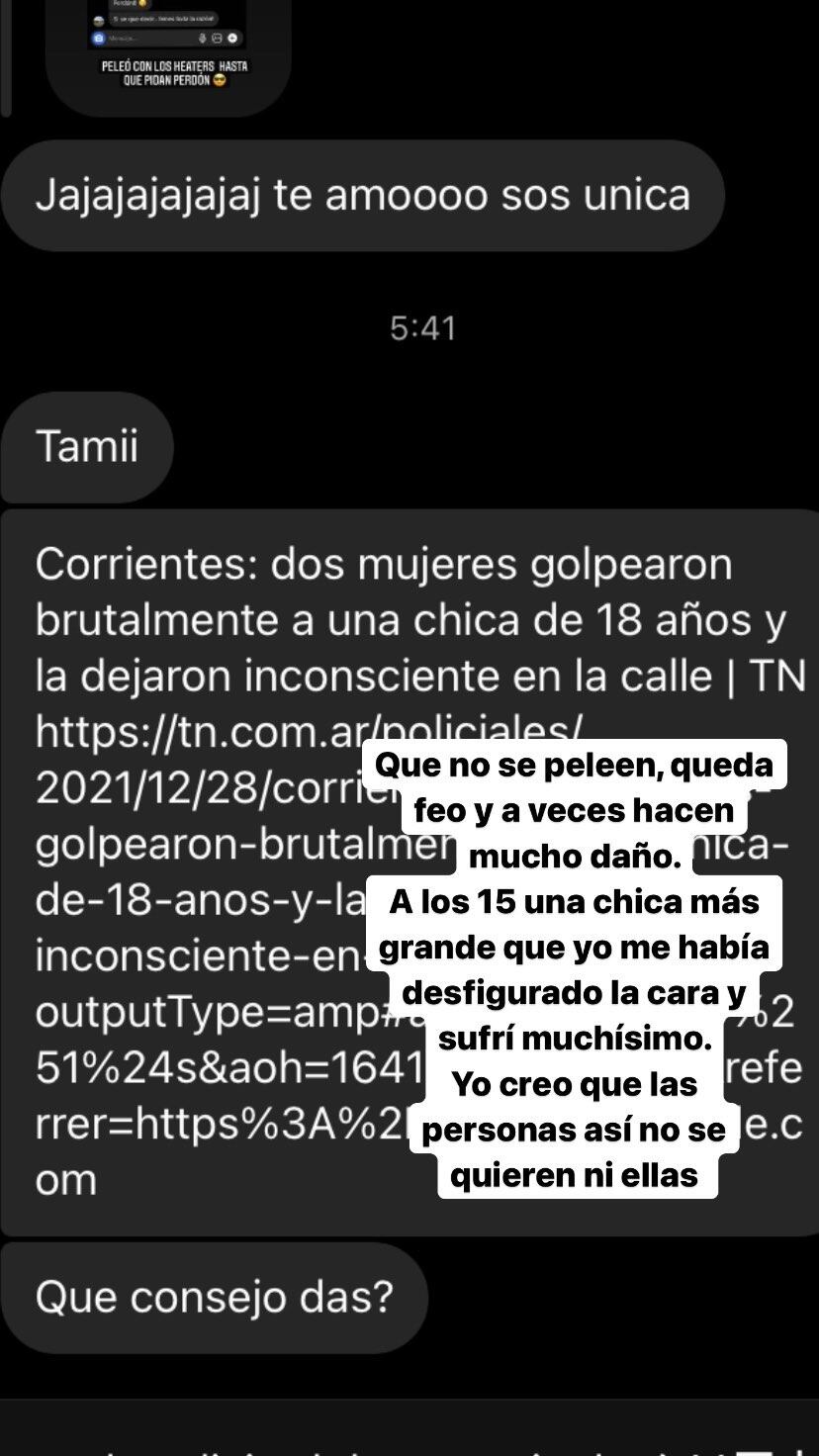 Tamara Báez contó el día que fue víctima de violencia.