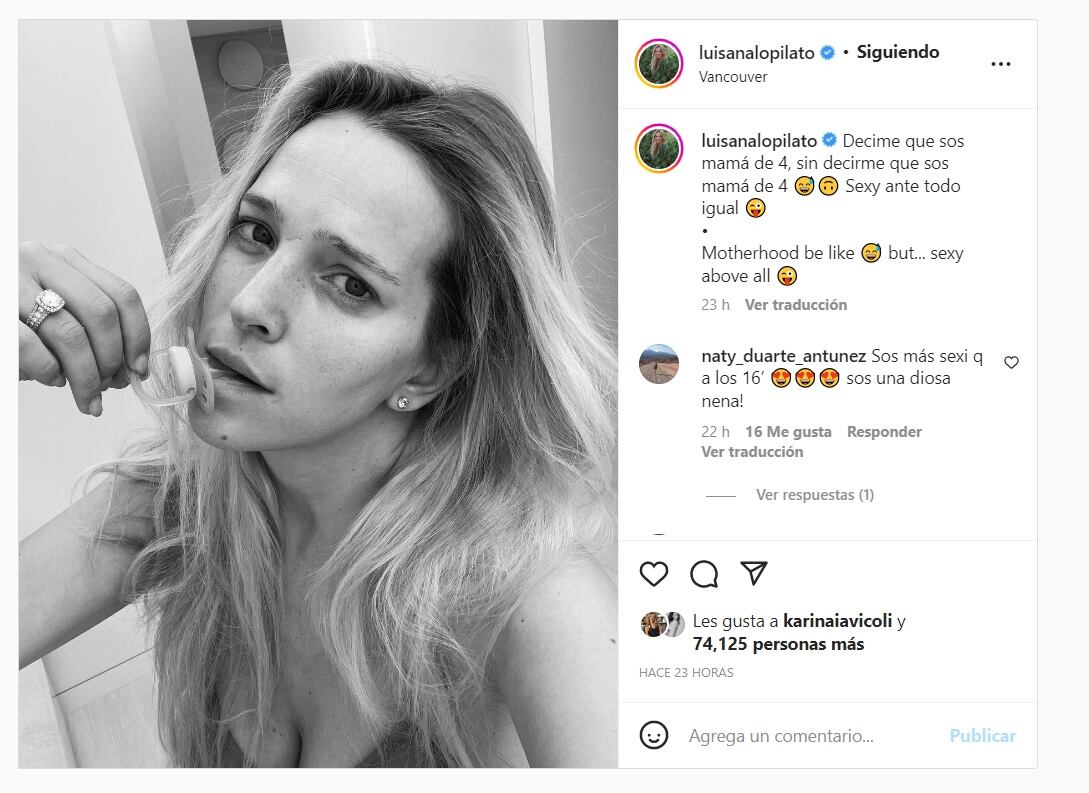 La foto que publicó Luisana Lopilato.