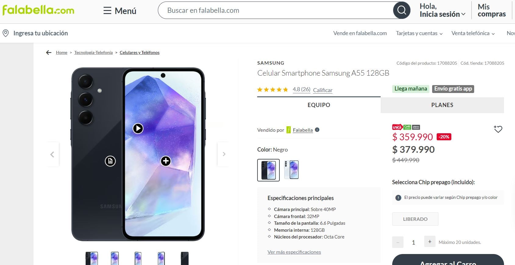 Este es el precio en Chile, del teléfono de gama media de Samsung.