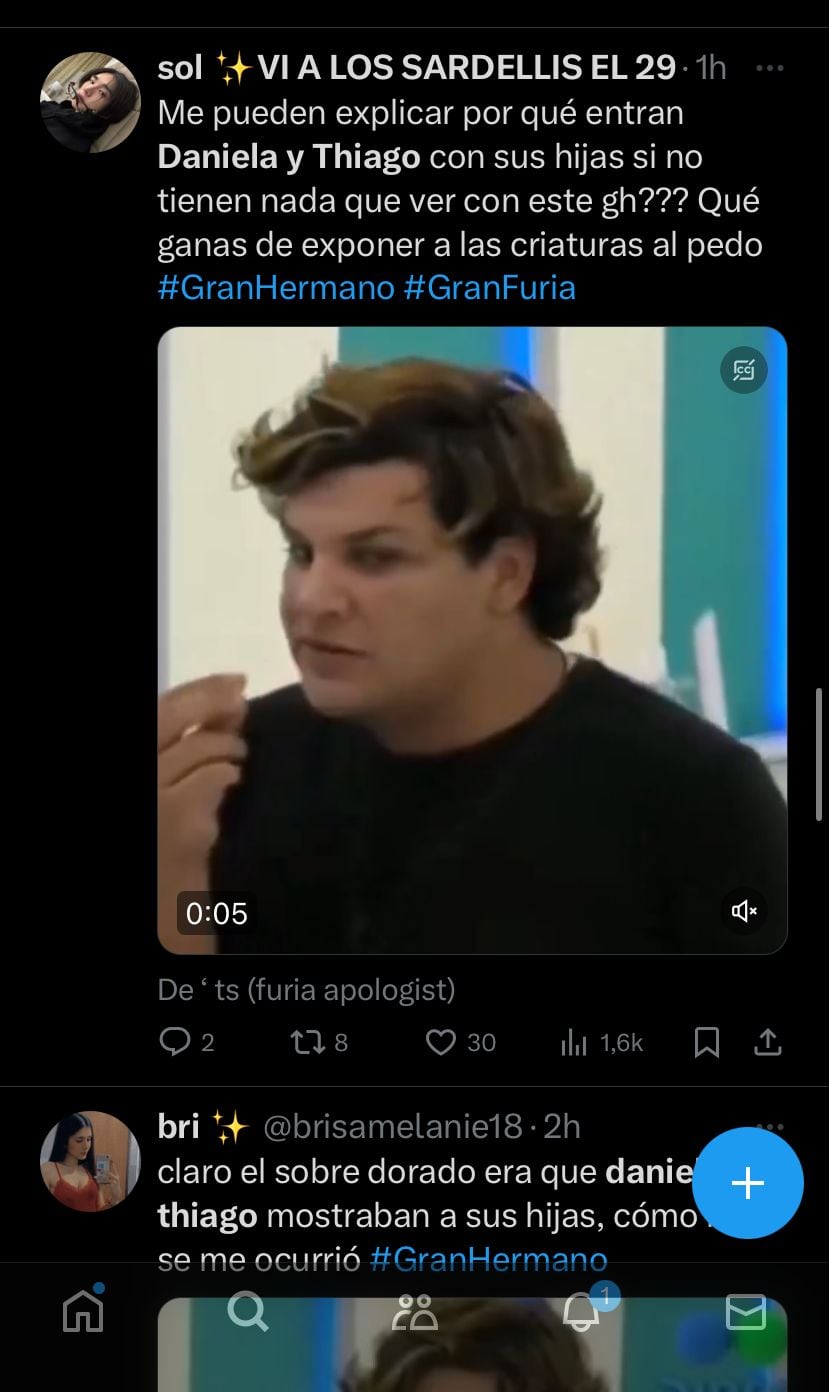 Los memes por el anuncio de Santiago del Moro sobre Thiago y Daniela de Gran Hermano. Captura de pantalla.