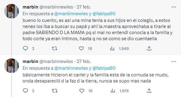 El comentario de la usuaria de Twitter explicando lo sucedido. Foto: captura de pantalla.