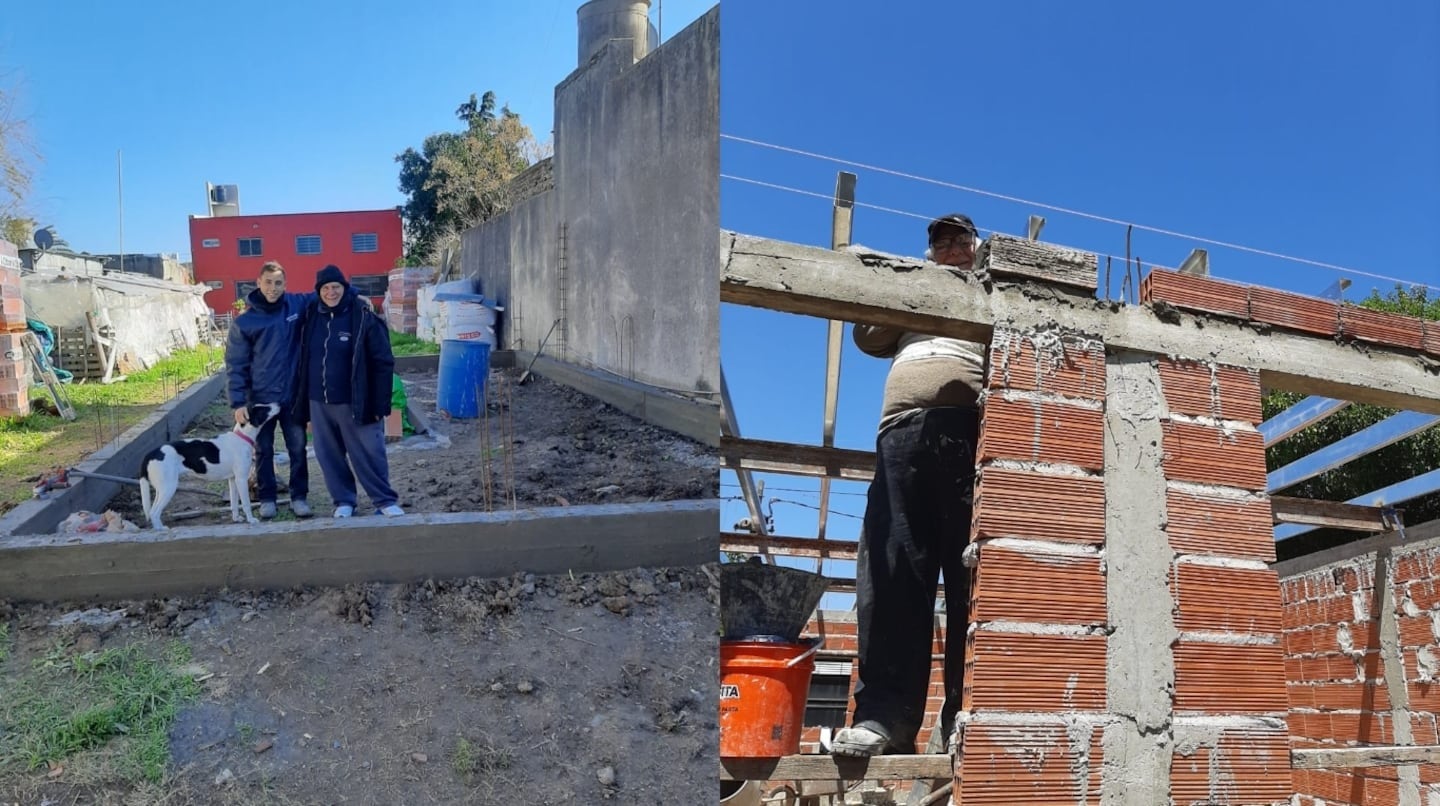 El papá del joven lo ayudó a levantar la casa. Foto: Gentileza TN.