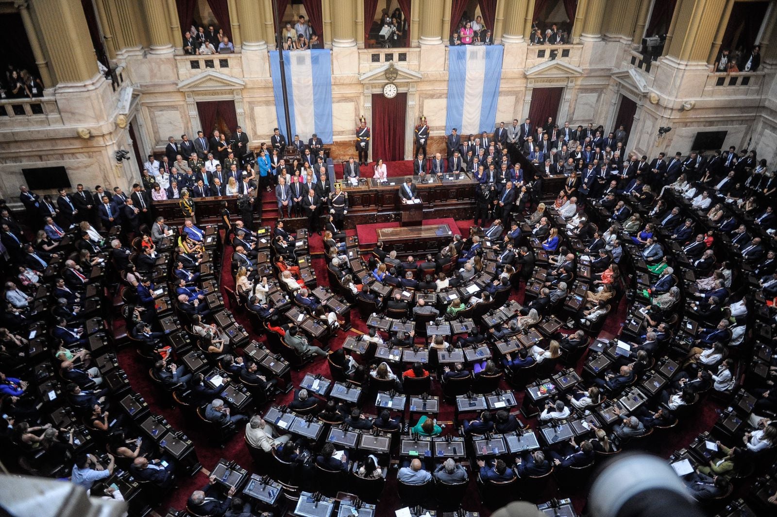 Discurso del presidente Javier Milei ante la Asamblea Legislativa en el Congreso. Foto: Federico Lopez Claro