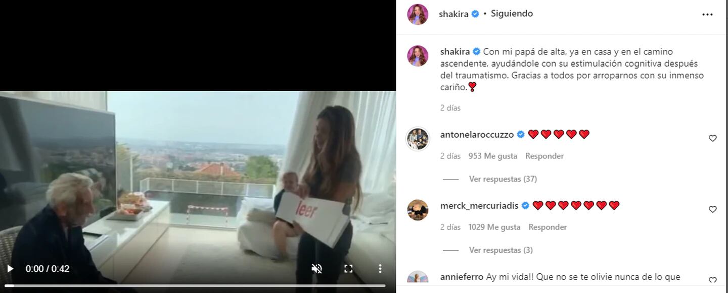 El posteo de Shakira y el mensaje de apoyo de Antonela