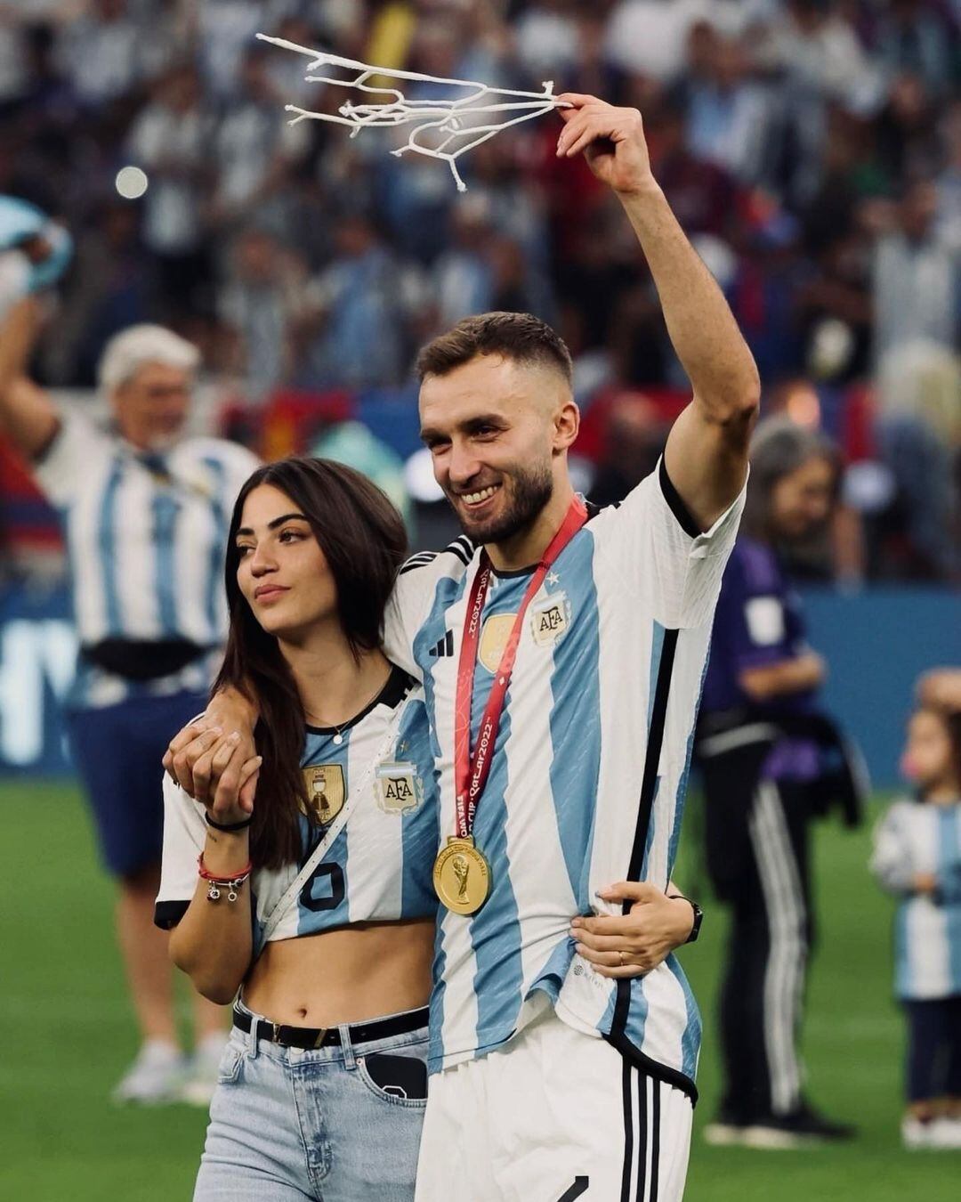 Germán y Agustina tras la final del Mundial de Qatar 2022.