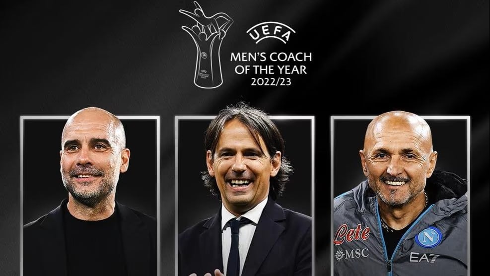 Pep Guardiola, Simone Inzaghi y Luciano Spalletti nomidados al mejor técnico de Europa. 