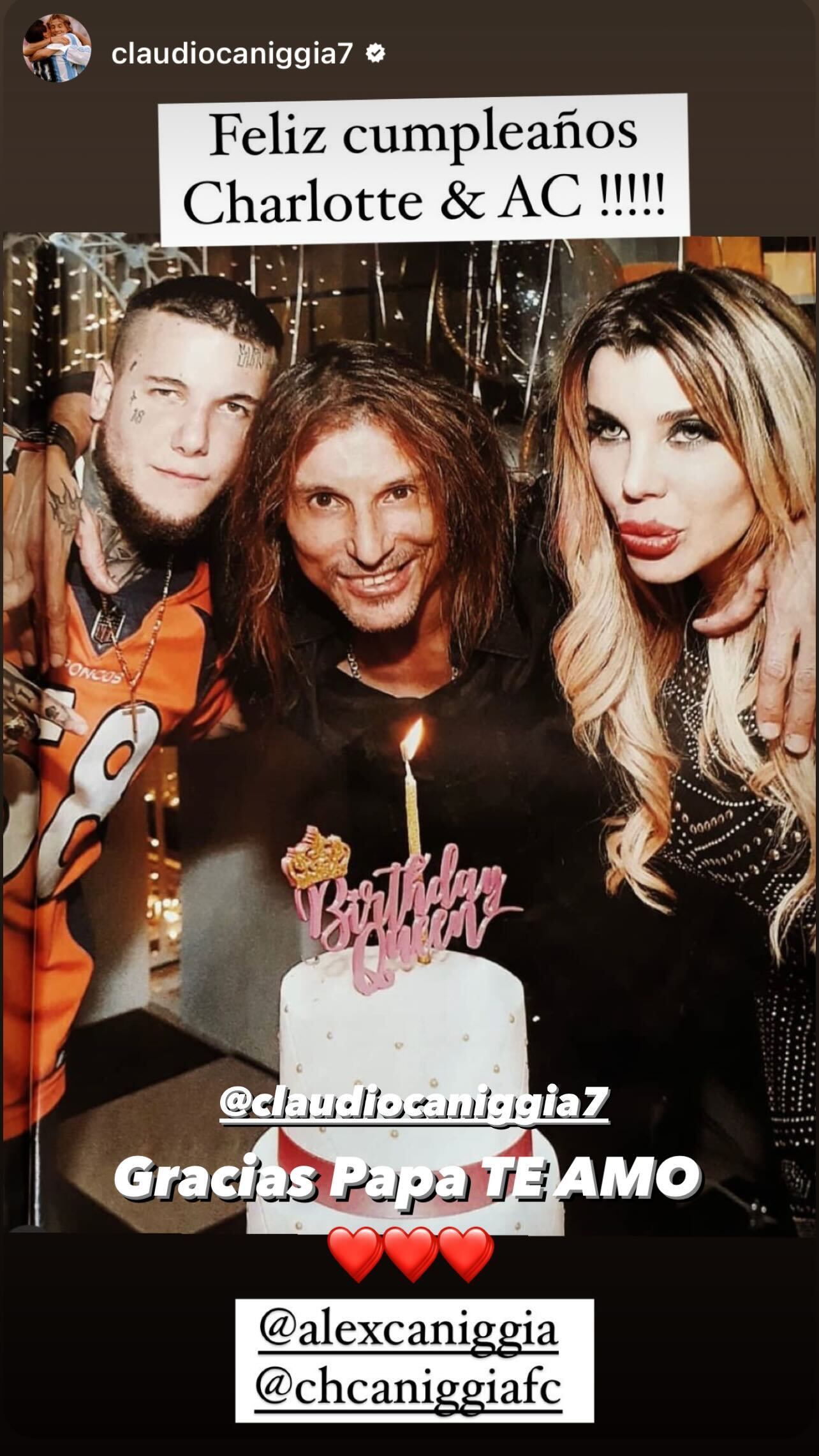 El Pájaro Caniggia saludó a sus hijos por su cumpleaños / Redes