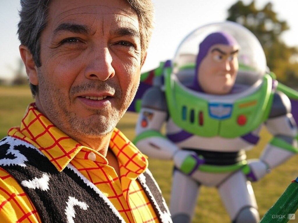 Fotos creadas con la IA de X: Ricardo Darín es Woody en Toy Story