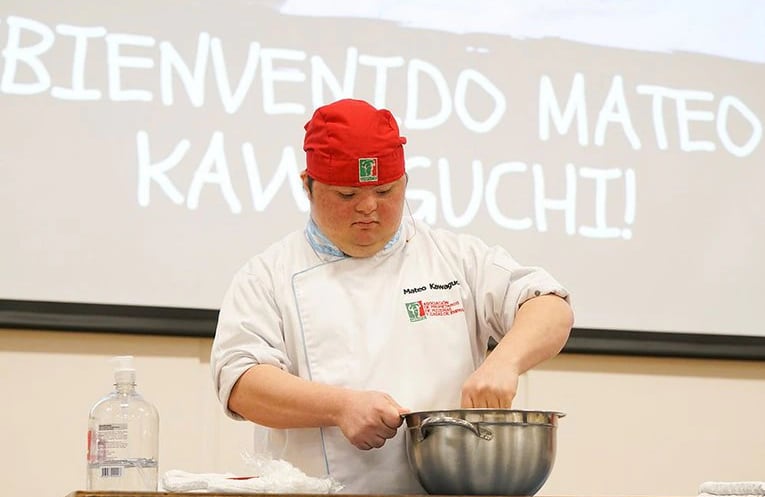 Mateo Kawaguchi fue cuarto puesto en Pizza al Molde, en Italia. / Gentileza