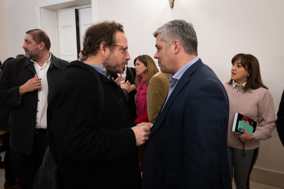 El senador Lucas Ilardo y el diputado Germán Gómez por el Frente de Todos. La oposición insiste con el caso Bonarrico. Foto: Ignacio Blanco / Los Andes 