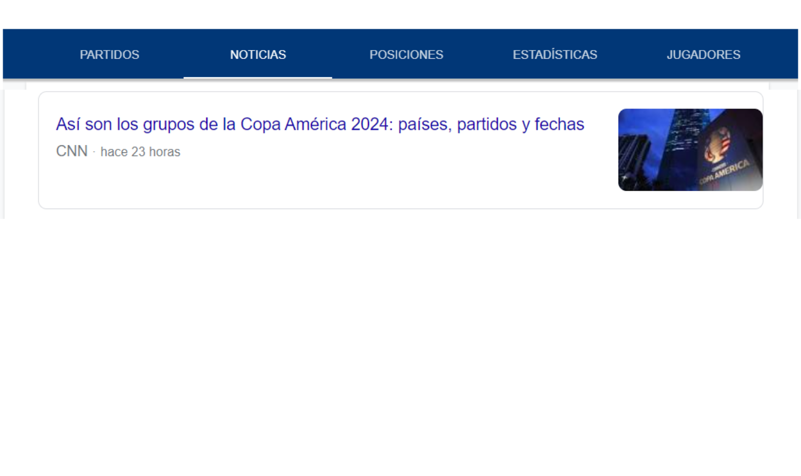 Funciones de Google para seguir la Copa América.