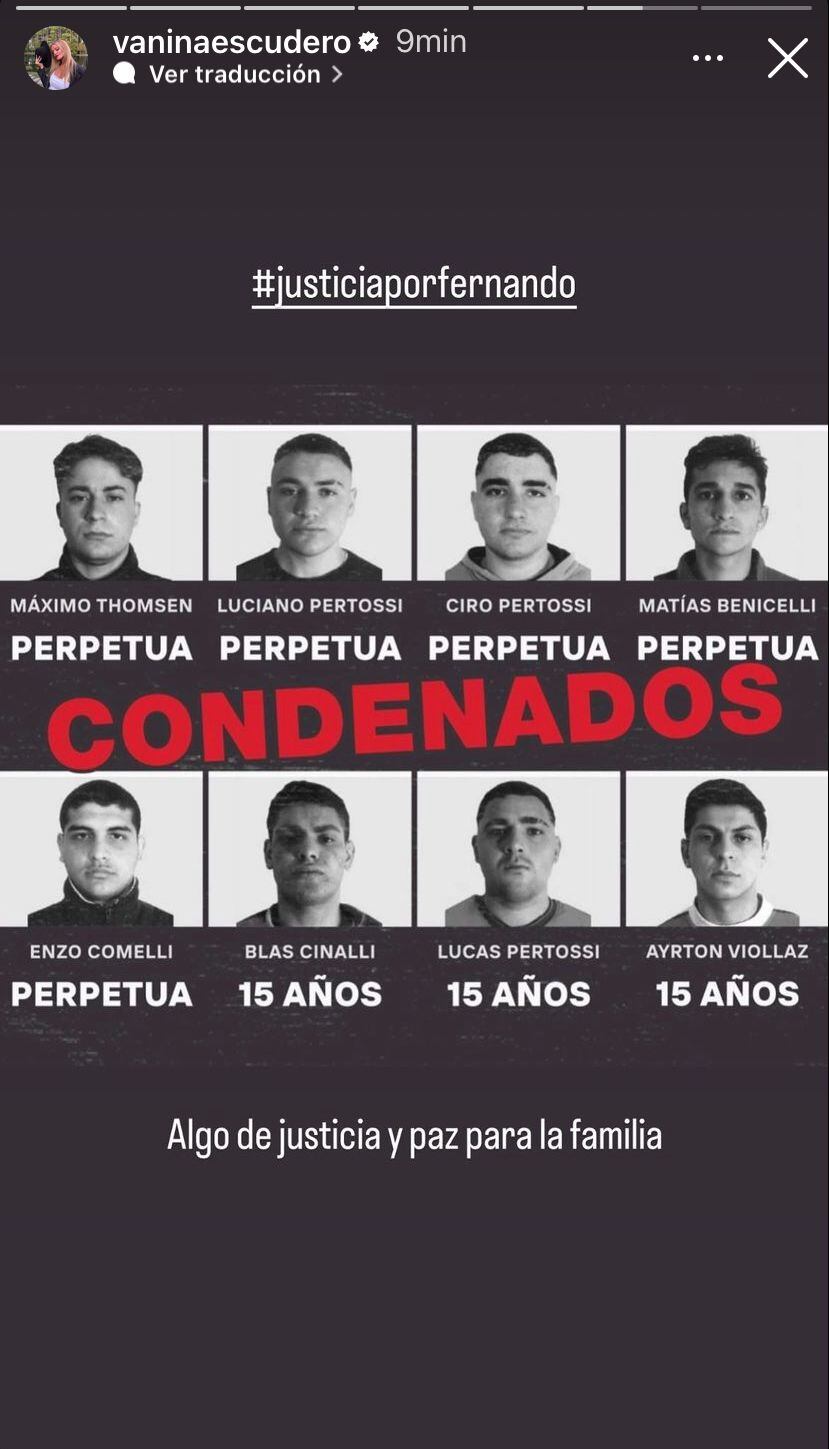 Así reaccionaron los famosos a las condenas de los rugbiers por el crimen de Fernando Báez Sosa.