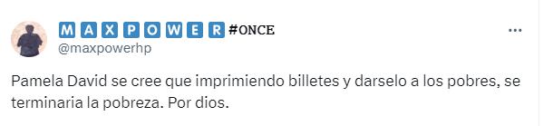 El comentario de Pamela David sobre la emisión monetarias generó una catarata de mensajes en las redes sociales - X