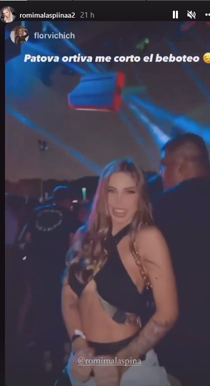 Romina Malaspina y el momento en que un patovica interrumpe su baile sensual