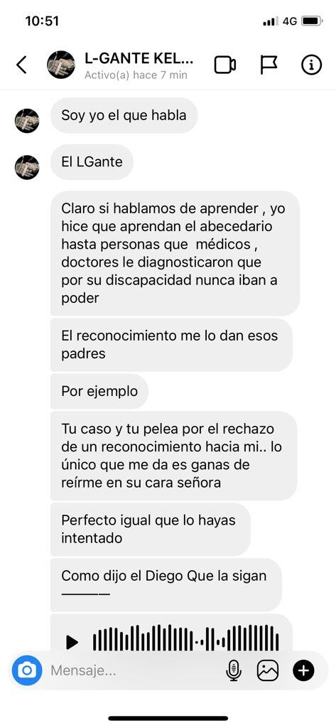 L-Gante le mandó mensajes a Daniela León, la concejala de Rosario que votó en contra del proyecto para declararlo visitante distinguido.