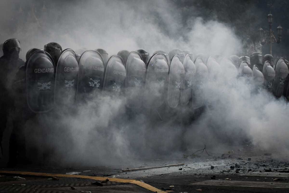 Disturbios y protestas por la Ley Bases. Foto: NA