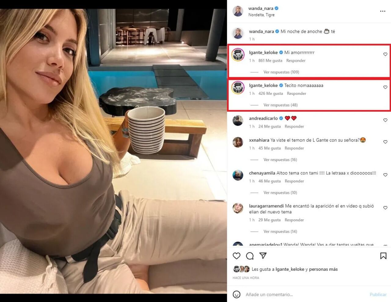 L-Gante le blanqueó su amor a Wanda Nara.