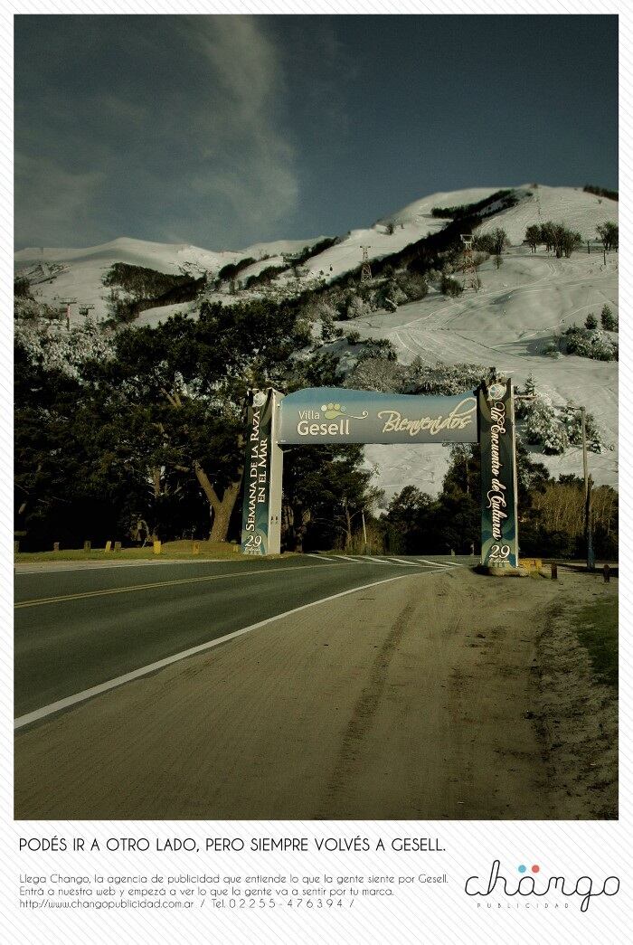 El arco de Gesell con las montañas de fondo, algo que generó confusión para los productores de X-Men