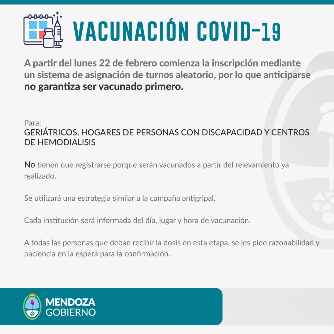 Geriátricos, hogares de personas con discapacidad y centros de hemodiálisis.