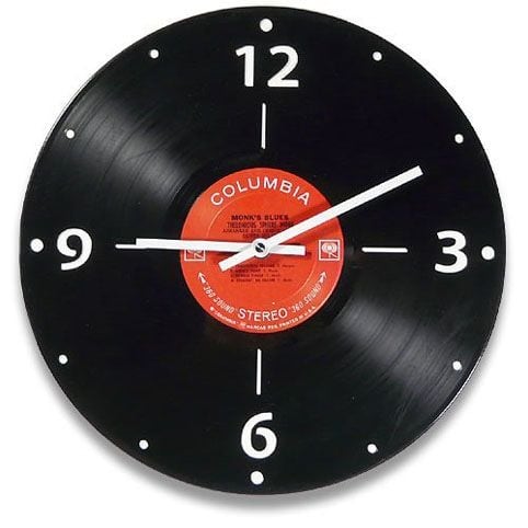 Cómo hacer un reloj de pared con discos de vinilo